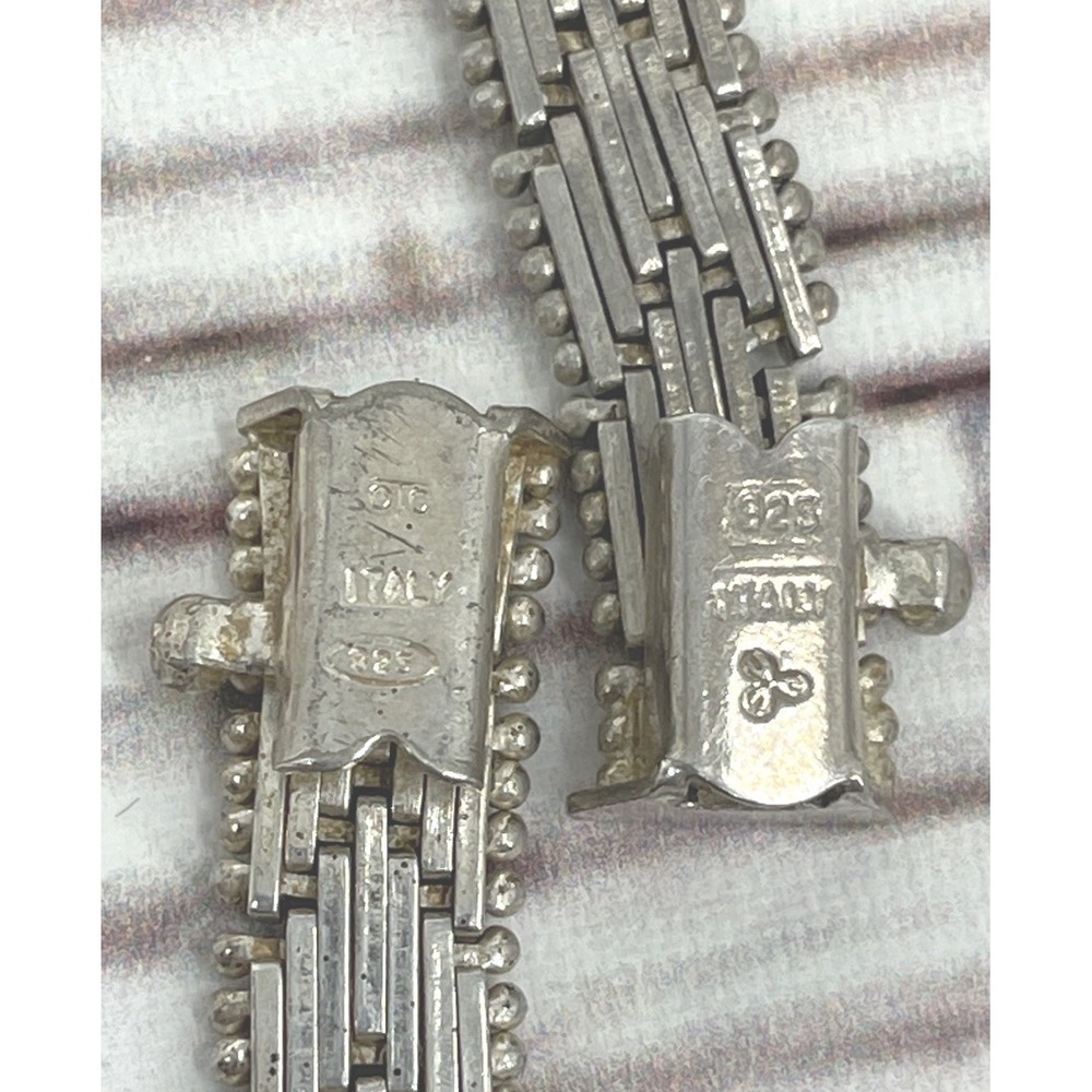 Italian 925 Sterling Silver Woven 17" V-Shaped Necklace & 7.5" Bracelet 7mm 50g - Picture 12 of 12